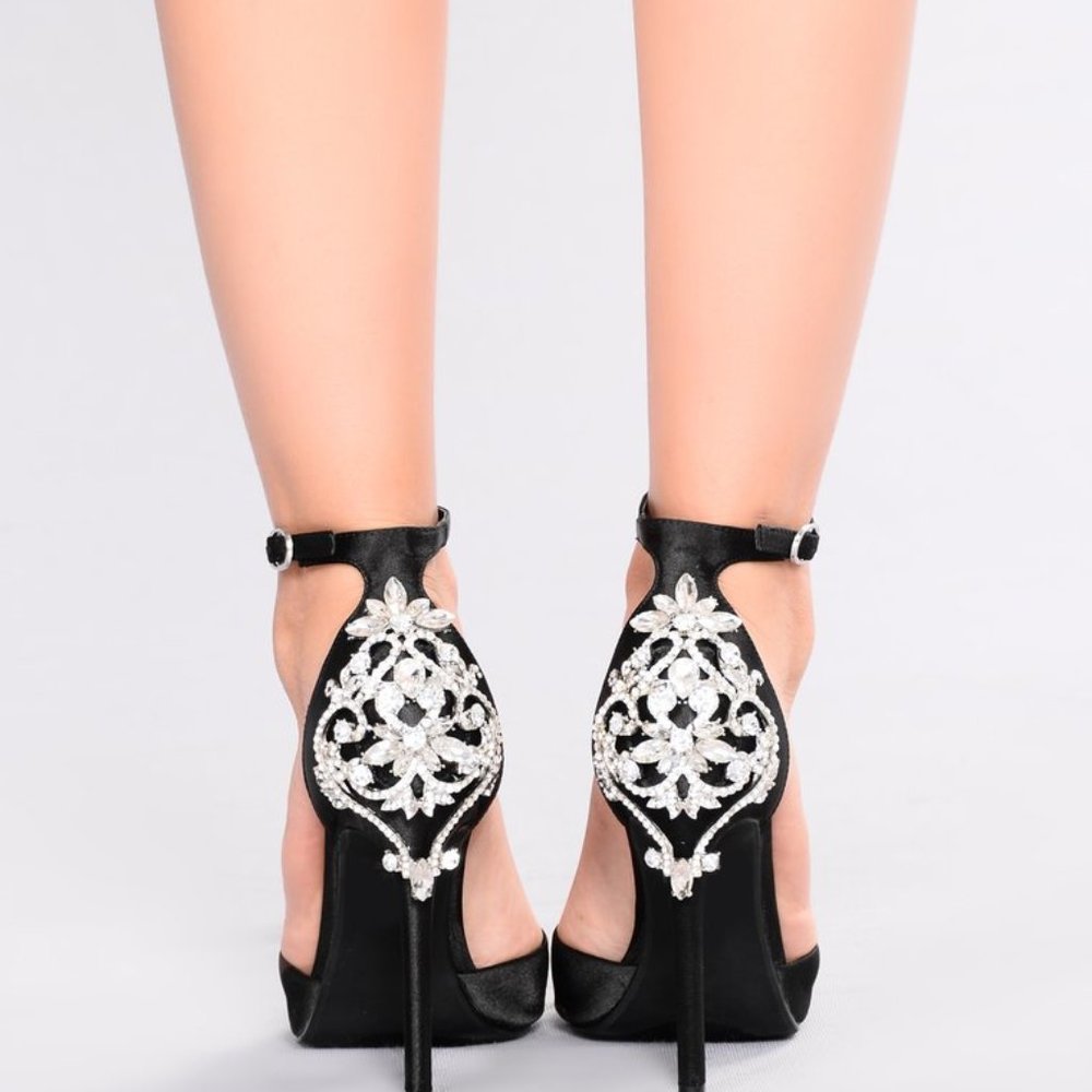 Aleema Jeweled Heel - Black - Picture 3 of 7